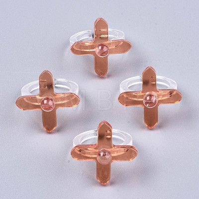 (Jewelry Parties Factory Sale)Transparent Acrylic Cuff Rings RJEW-S047-004B-1