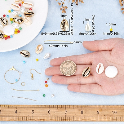 SUNNYCLUE DIY Natural Shell Drop Earring Making Kit DIY-SC0018-43-1