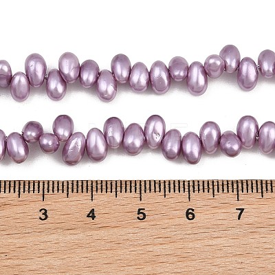 Electroplated Shell Pearl Beads Strands BSHE-B009-A01-5x8mm-03-1