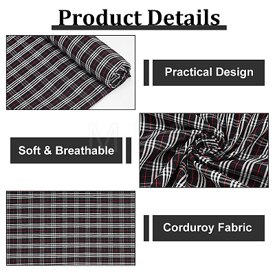 Tartan Pattern Cotton Craft Fabric DIY-WH0453-62-1