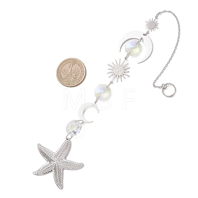 Glass Hanging Suncatchers HJEW-JM04583-1