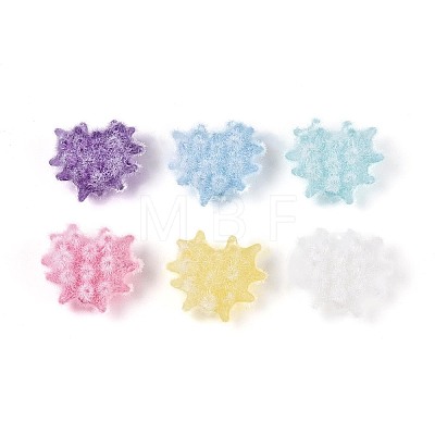 Flocking Opaque Acrylic Heart Beads OACR-T030-12M-1