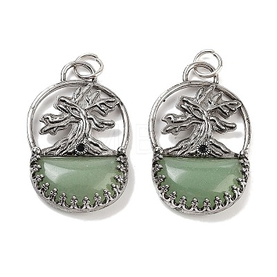 Natural Green Aventurine Bag Pendants G-Q163-06AS-07-1