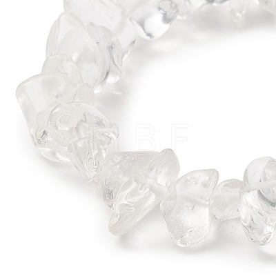 Natural Quartz Crystal Chips & Mixed Gemstone Stretch Bracelet for Women BJEW-JB09230-1
