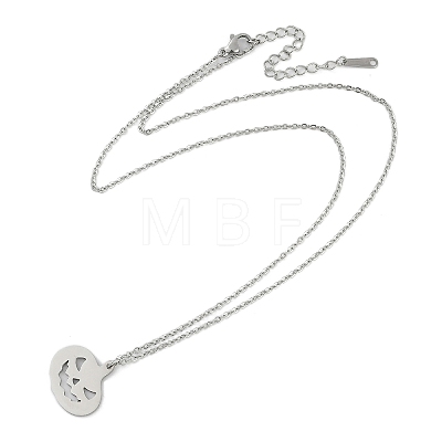 Halloween Series 202 Stainless Steel Cable Chain Pumpkin Pendant Necklaces LS-NJEW-S005-01P-B-1