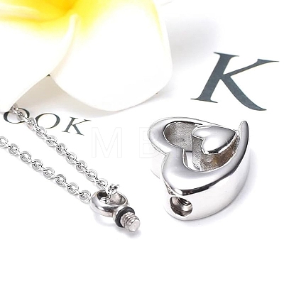 304 Stainless Steel Heart Pendant Urn Ashes Necklaces PW-WG8DE50-01-1