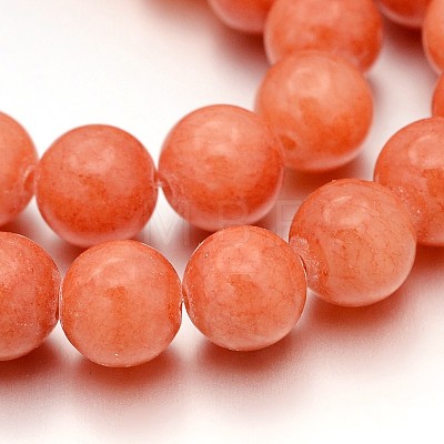 Natural Yellow Jade Beads Strands JBR8mm-34-1