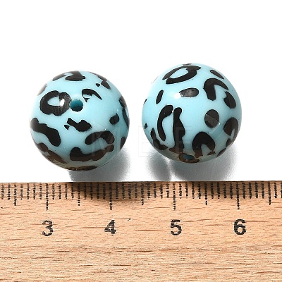 Printed Opaque Acrylic Beads OACR-S043-07A-1