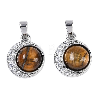 Brass Cubic Zirconia Pendants KK-U043-53P-04-1