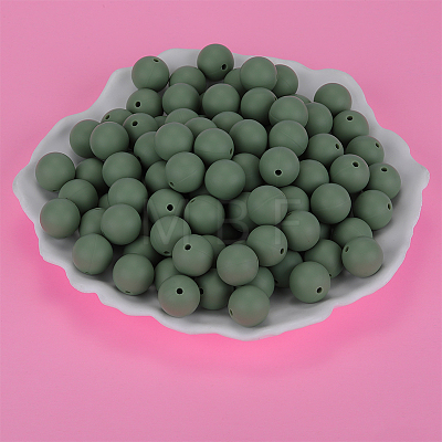 Round Silicone Focal Beads SI-JX0046A-104-1