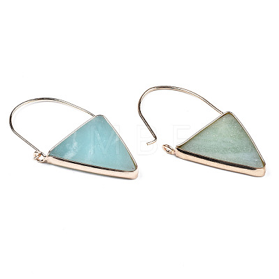 Natural Amazonite Triangle Dangle Hoop Earrings G-S359-363G-1