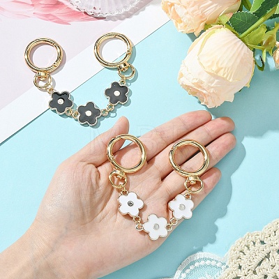 Plastic Enamel Flower Link Bag Strap FIND-YW00001-01-1