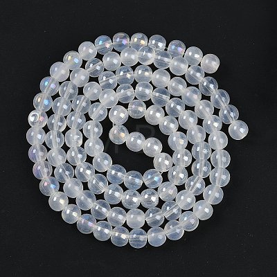 Baking Painted Electroplate Glass Beads Strands GLAA-G120-01B-1