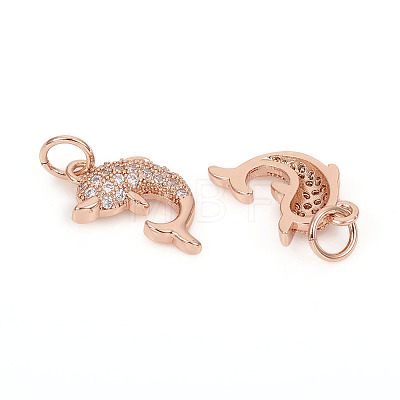 Brass Micro Pave Cubic Zirconia Charms LS-ZIRC-L096-09RG-1