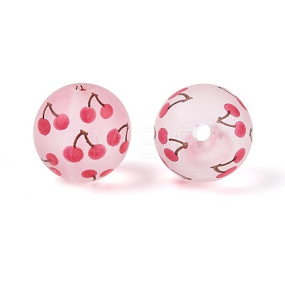 Transparent Frosted Acrylic Beads FACR-T008-03D-1