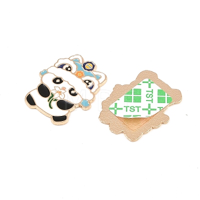 Chinese Lion Dance Panda Alloy Enamel Cabochons AL-CBA1A6F-03KCG-A-1