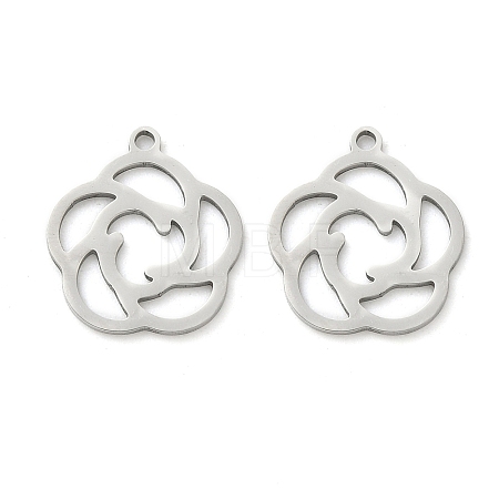 Hollow 201 Stainless Steel Pendants STAS-F337-10C-P-1