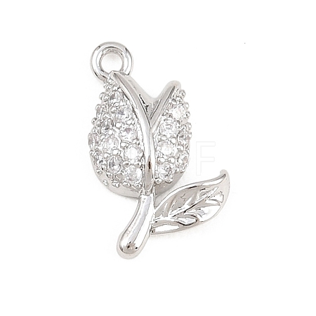 Valentine's Day Brass Micro Pave Clear Cubic Zirconia Pendants KK-D225-12P-1