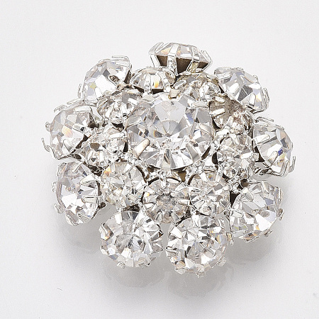 Silver Color Plated Brass Shank Buttons LS-X-RB-S066-09S-08-1