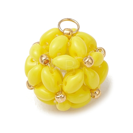 Glass Seed Beaded Pendants PALLOY-MZ01352-01-1
