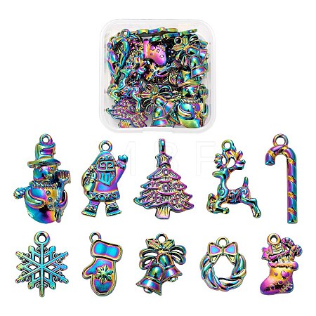 20Pcs 10 Style Rainbow Color Alloy Pendants FIND-LS0001-13MC-1
