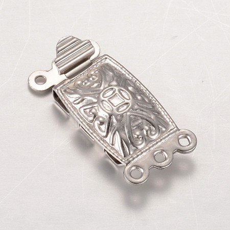 Tarnish Resistant 304 Stainless Steel Box Clasps STAS-G140-16P-1