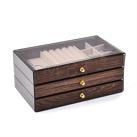 3-Tier PET Plastic Jewelry Storage Drawer Boxes CON-N016-07-1