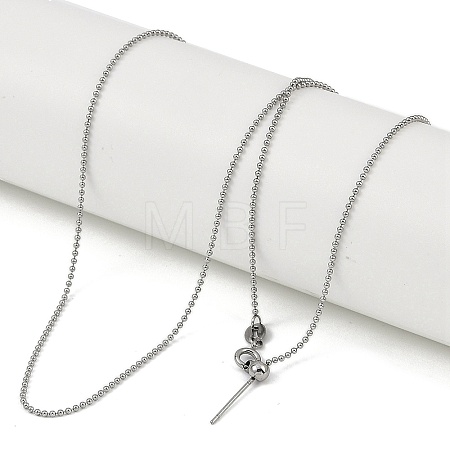 304 Stainless Steel Ball Chains Necklaces NJEW-H042-10P-1