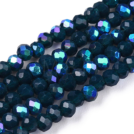 Electroplate Opaque Solid Color Glass Beads Strands EGLA-A034-P3mm-L07-1
