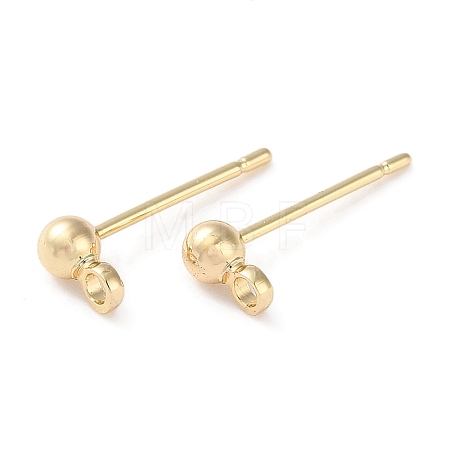 Rack Plating Brass Stud Earring Settings KK-F090-16LG-01-1