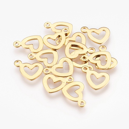 304 Stainless Steel Open Heart Pendants STAS-G176-20G-1