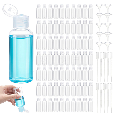 150Pcs PET Plastic Travel Refillable Bottles with 20Pcs Transparent Plastic Funnel Hopper AJEW-WA0004-24-1