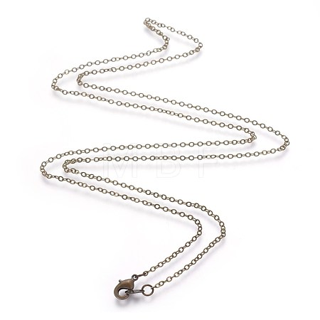 Brass Cable Chain Necklaces NJEW-SW028-26inch-AB-1