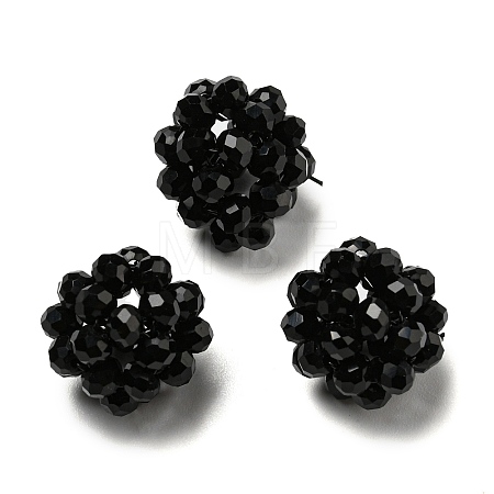 Glass Round Woven Beads GLAA-A034-4mm-A08-01-1