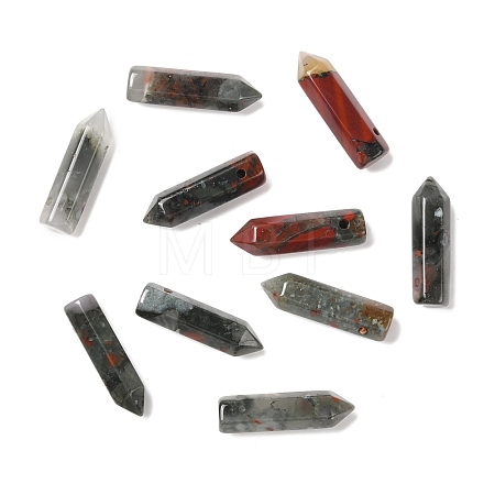 Natural African Bloodstone Pointed Pendants G-D460-01T-1