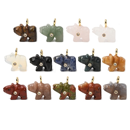 Natural & Synthetic Mixed Stone Carved Pendants G-H357-02G-1