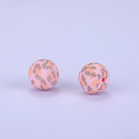 Printed Round Silicone Focal Beads SI-JX0056A-91-1