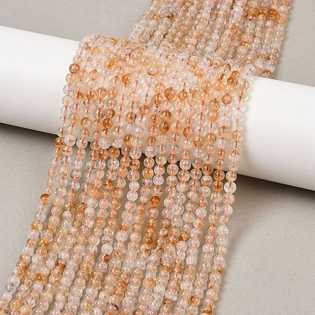 Heated Natural Citrine Bead Strands G-P466-01E-01-1