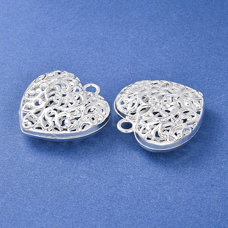 Hollow Tibetan Style Alloy Heart Pendants LS-TIBEP-S095-S-RS-1