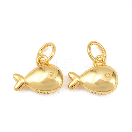 925 Sterling Silver Fish Charms STER-I024-03G-02-1