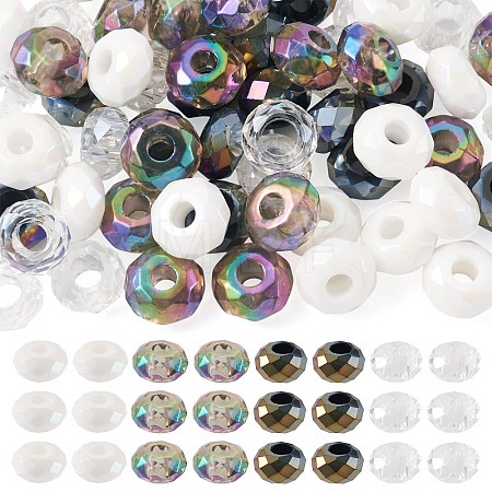 60Pcs 4 Colors Acrylic European Beads SACR-TA0001-80-1