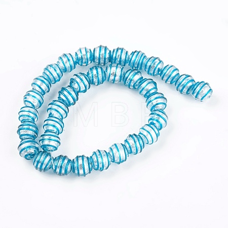Handmade Silver Foil Glass Lampwork Beads FOIL-G027-01B-1