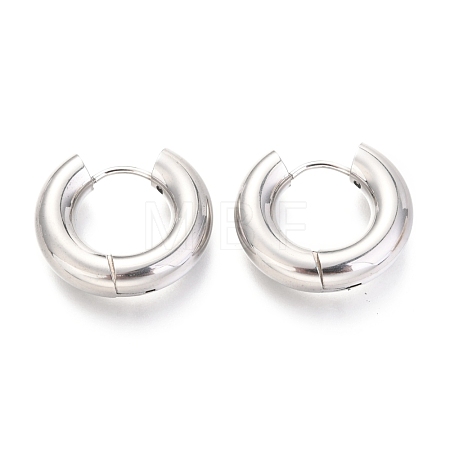 Tarnish Resistant 202 Stainless Steel Huggie Hoop Earrings EJEW-O087-08F-P-1