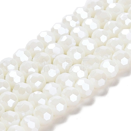 Electroplate Opaque Glass Beads Strands EGLA-A035-P8mm-A01-1