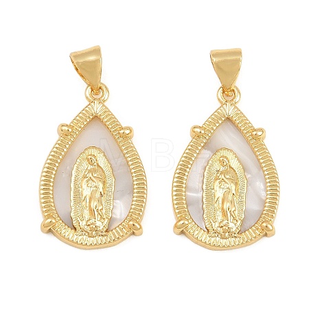 Brass Shell Pendants CU-CBA9482-05G-08-1