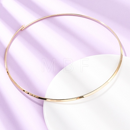 3MM 201 Stainless Steel Wire Choker Necklace NJEW-Z098-04G-1