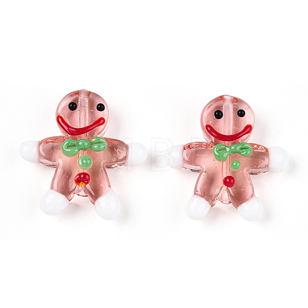 Gingerbread Man Handmade Lampwork Beads LAMP-G150-04F-1