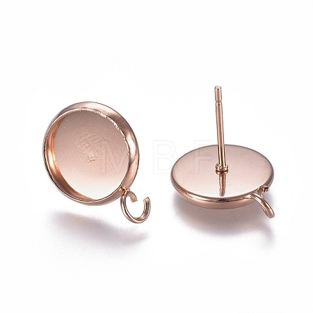 304 Stainless Steel Stud Earring Settings LS-STAS-E484-64A-RG-1