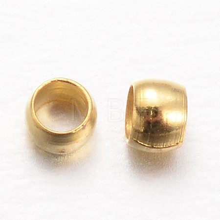 Rondelle Brass Crimp Beads X-KK-L134-27G-1