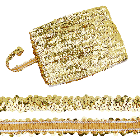 Polyester with Paillette Lace Trim Ribbon OCOR-WH0101-90E-1
